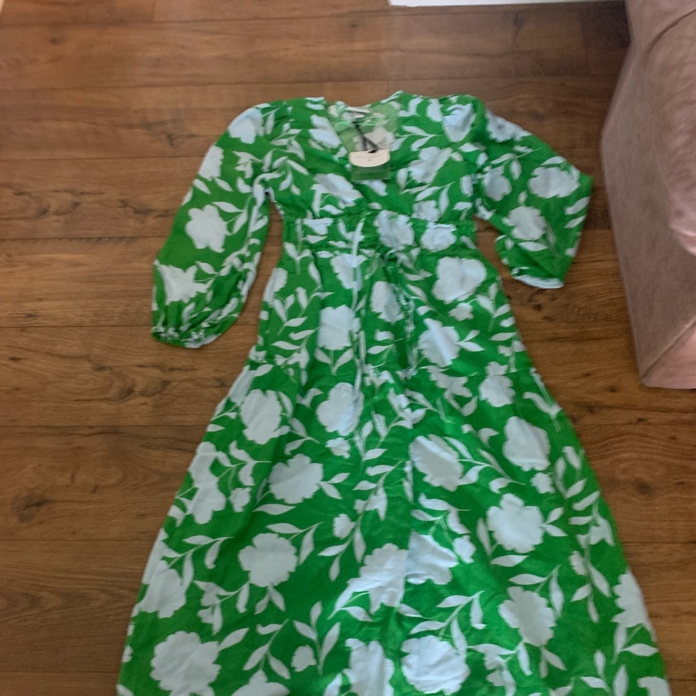 Kate Spade Green and White Floral Dress